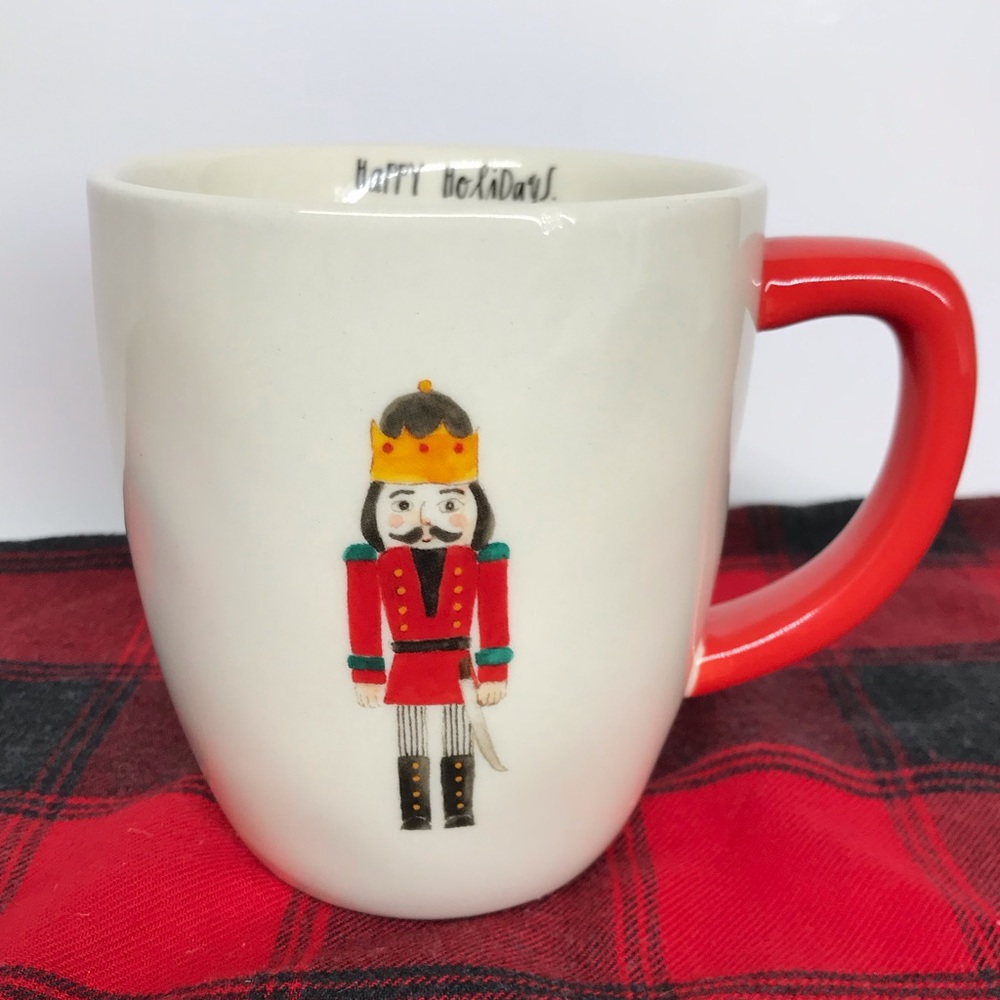 Rae Dunn red nutcracker mug happy holidays